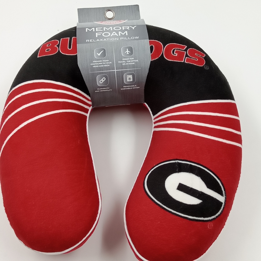 University Of GA Red and Black Memory Foam Neck Pillow